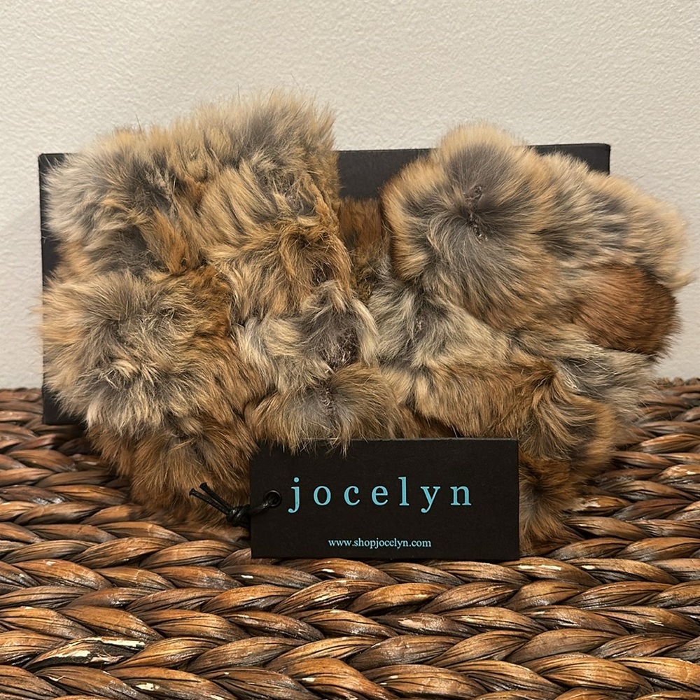 NWT Jocelyn 100% Genuine Rabbit Fur Fingerless Mittens